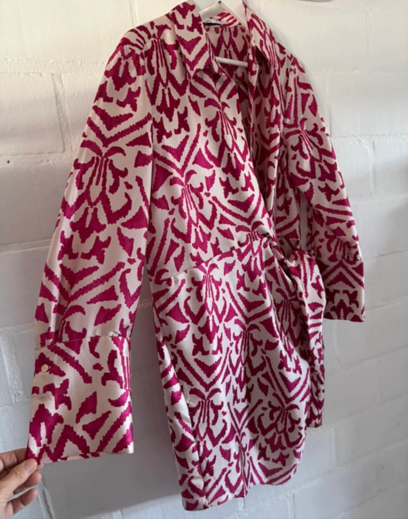 Mango wikkeljurk fuchsia print maat L nieuw – photo 5